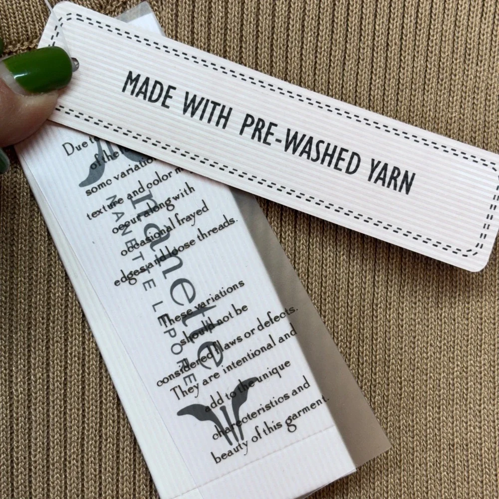 Nanette Nanette Lepore  Large New Ribbed Knit Crochet‎ Sleeve Top Shirt Women's - Picture 9 of 11